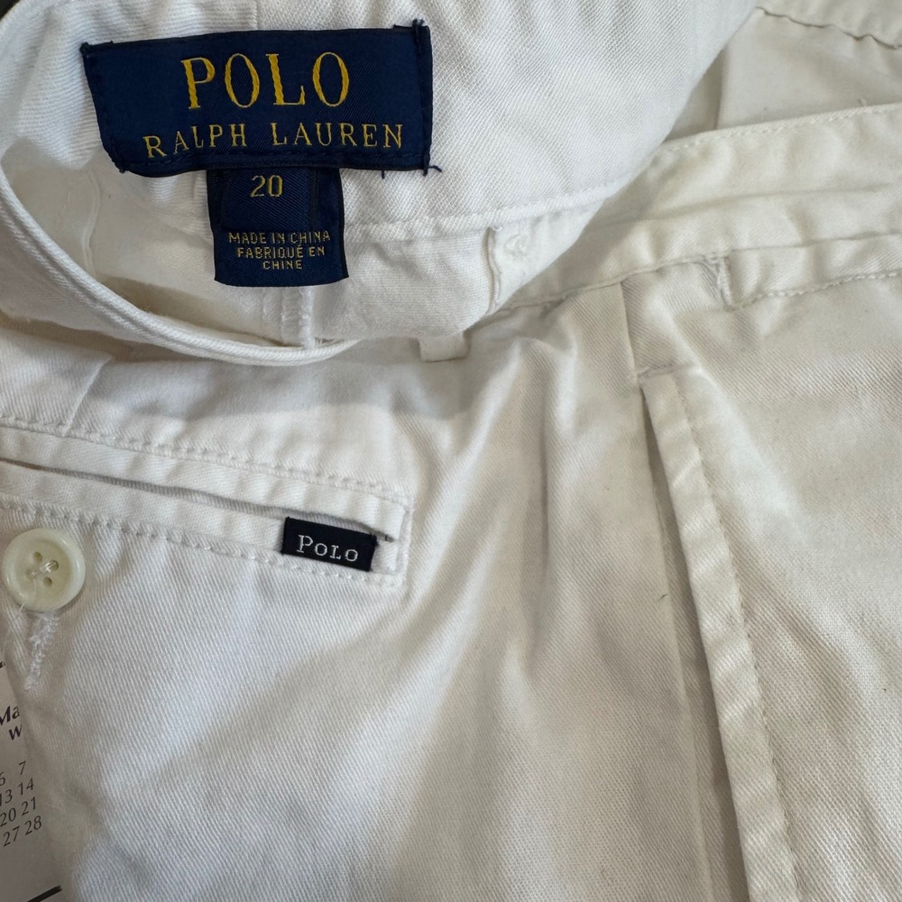 Polo Ralph Lauren‎ Youth Boys Pants 20 White Chino Stretch Classic Preppy Casual
